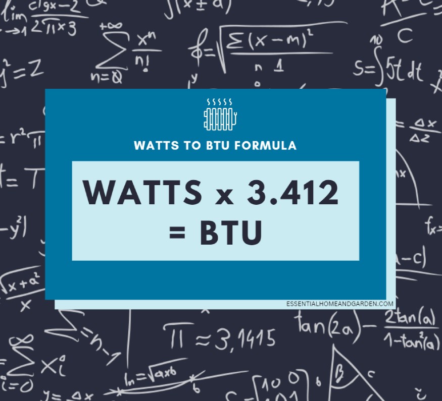 fórmula de vatios a BTU